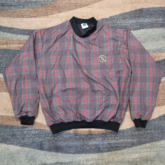 VINTAGE 90s Turfer Gold Jacket Mens L Metropolitan Golfers Club - Picture 1 of 7